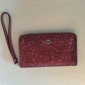 Coach Pink Glitter Wristlet